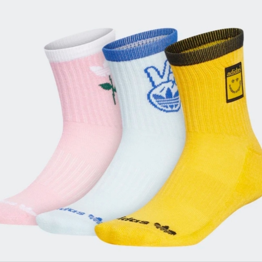 ADIDAS MOOD BOOSTER MID-CREW SOCKS 3 PAIRS